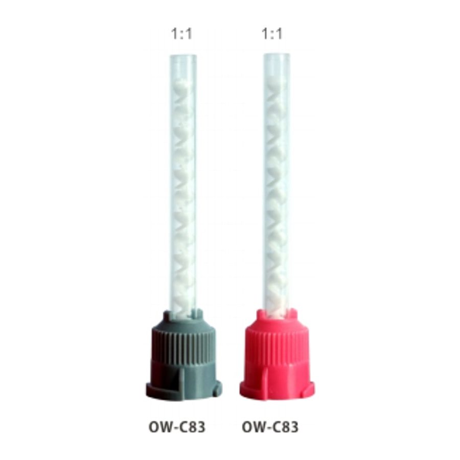 Static mixing tube Static mixing tube flat gray-83mm 1:1 red-83mm 1:1